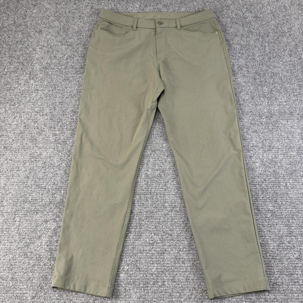 Lululemon Pants Mens 34x31 Green Woven Stretch Khaki 5 Pocket Chino Travel
